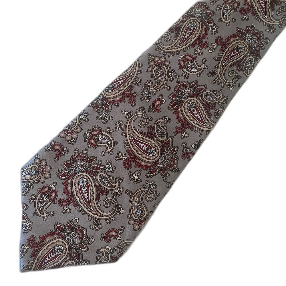 Oscar De La Renta Couture Paisley Printed Silk Men’s Tie